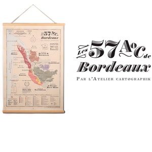 Bordeaux-Weinkarte, Bordeaux-Weinkarte, 57 Bordeaux AOC-Karte, Bordeaux-Weinberge Bild 2