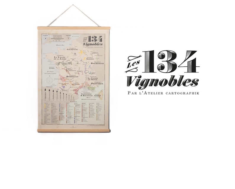 Carte des Vins, carte des vignobles, carte des vins de France, Vignobles de France image 2