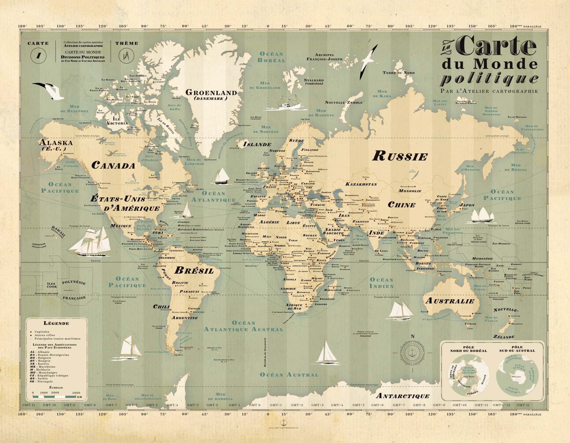 Carte Du Monde Géopolitique