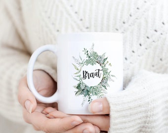 Gift Engagement - Mug Bride Eucalyptus Succulent - matching our planner - is also available for the maid of honor!