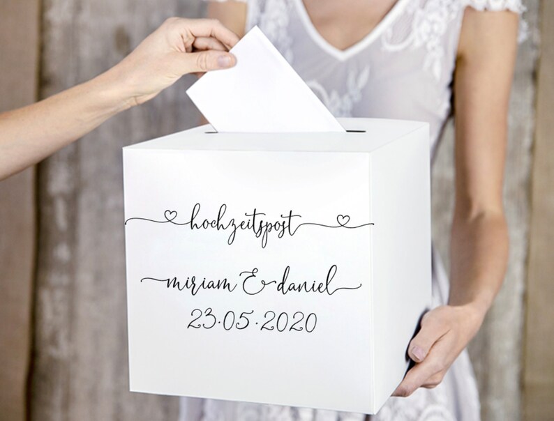 Kartenbox Hochzeit Hochzeitspost personalisiert mit Daten des Etsy