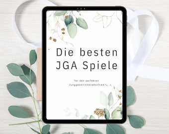 JGA Spiele Set für Frauen - 6 Spiele im Paket - digitaler Download zum Ausdrucken - Design Eukalyptus