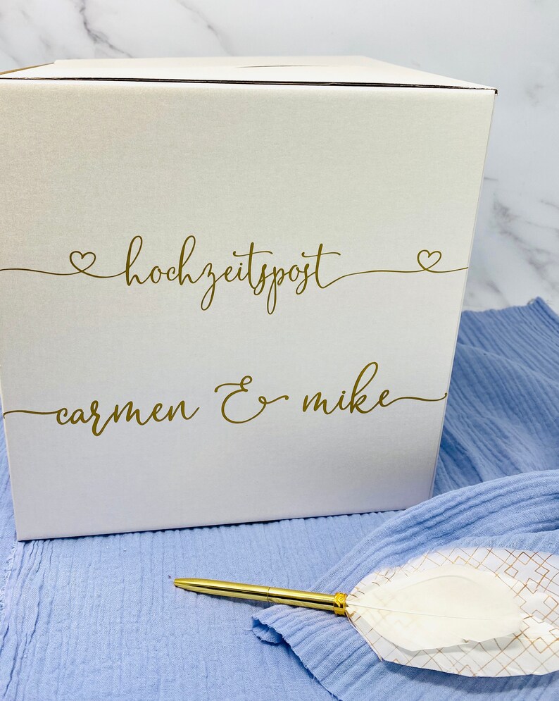Kartenbox Hochzeit Hochzeitspost personalisiert mit Daten des Etsy