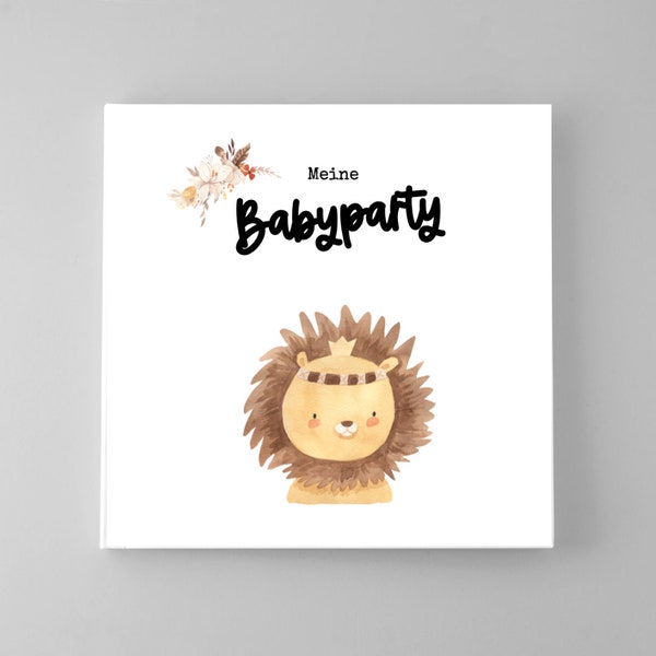 Memory Book: Guestbook BabyParty – My BabyShowers - Book to Fill Out, Design Lion