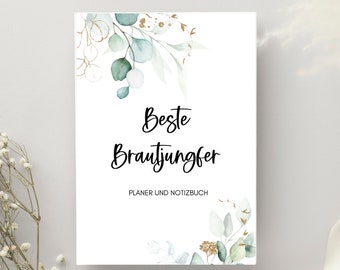 Planner and notebook for the bridesmaid - great gift - eucalyptus - A5