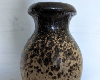 Fat Lava Vase Scheurich-Keramik West Germany 1970s Abstract Design Brown Beige
