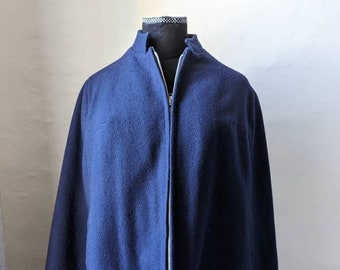 Vintage Richard Shops Ladies Navy Blue Cape Coat Fully Lined Approx Size 10/12/14 Women Girls