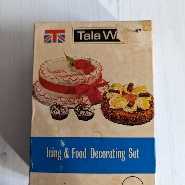 Set de decoración de alimentos y glaseado Tala de mediados de siglo en caja Vintage Retro