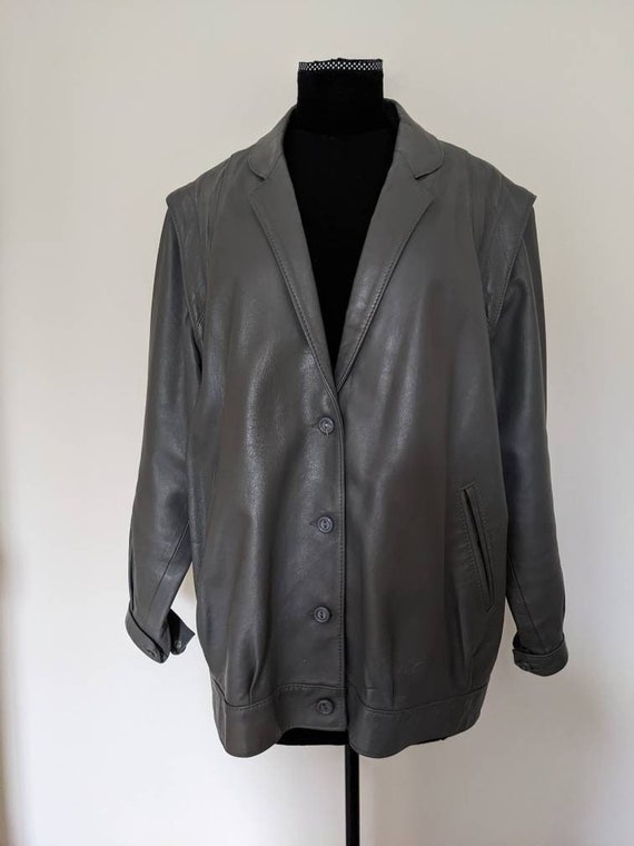 BA-TSU 1980年代 リアルレザーブルゾン 1980年代 タウベコレクション ブルゾンスタイル グレーレザー