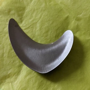 1970s Mid-Century Modern Curved Stainless Steel Brooch