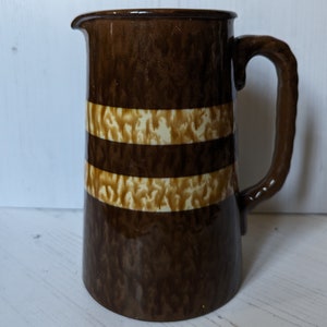 Mid-century Brown Glazed Ceramic Jug Made in England