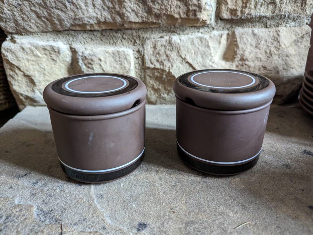 Hornsea Lancaster Vitramic Pottery Contrast Pattern Preserve Pot/sugar