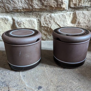 Cerámica vítrea Hornsea Lancaster con diseño en contraste, tarro para conservas y azucarero, estilo kitsch retro de los años 70