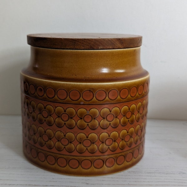 Hornsea Pottery Saffron Pattern 1970s Storage Jar Storage Cannister Retro Kitsch