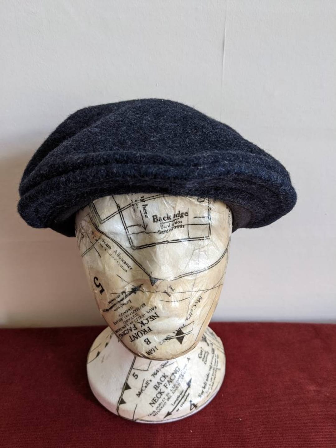 Kangol Unisex Wool Beret Blue Made in England Vintage Hat Vintage Kangol Furgora Navy Blue Fur Beret Hat Made in Great  main image 2