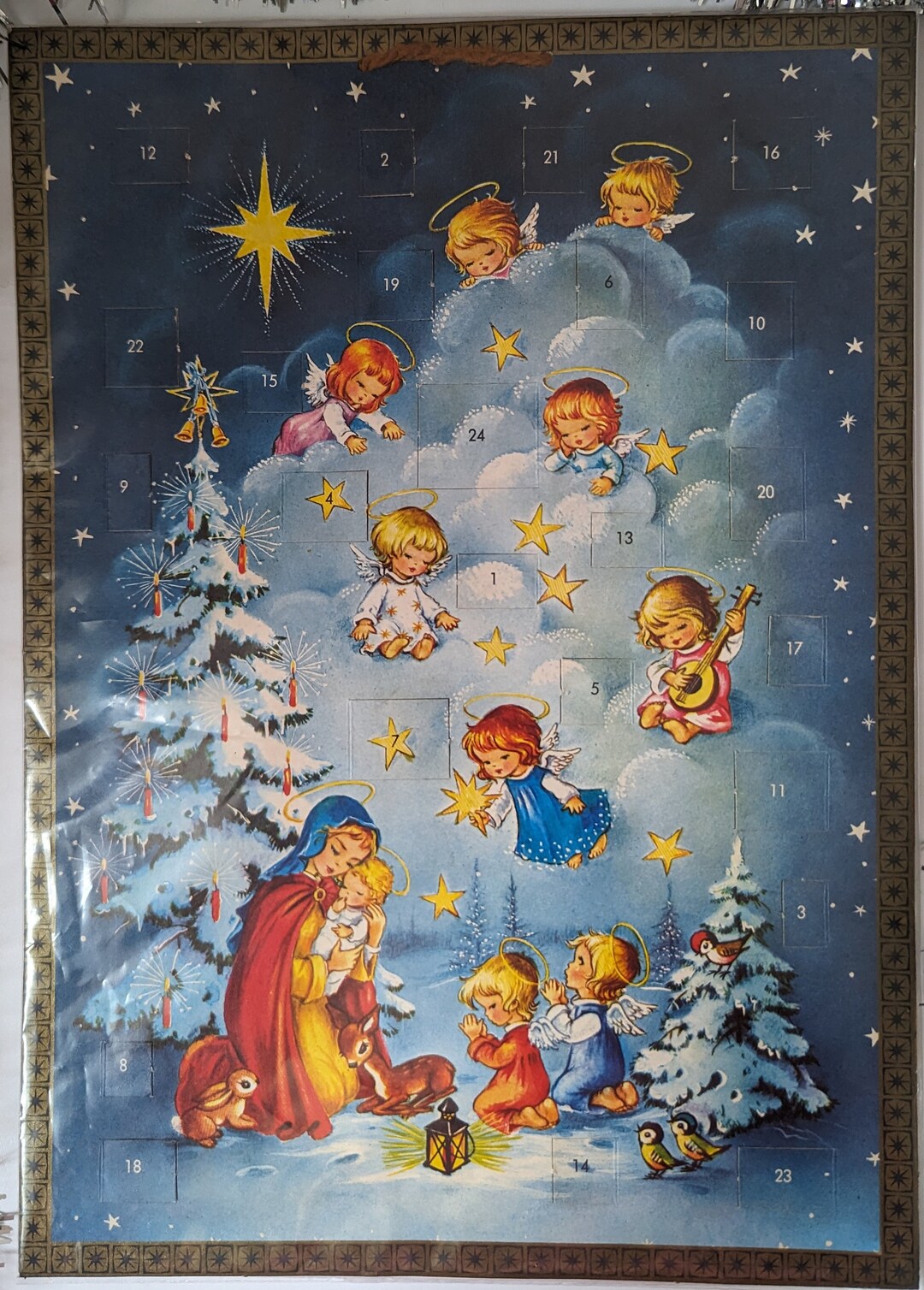 Vintage 1960s Advent Calendar Plus Envelope Etsy