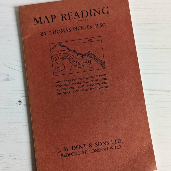 Map Reading by Thomas Pickles Vintage Children's School Geography Textbook 1960