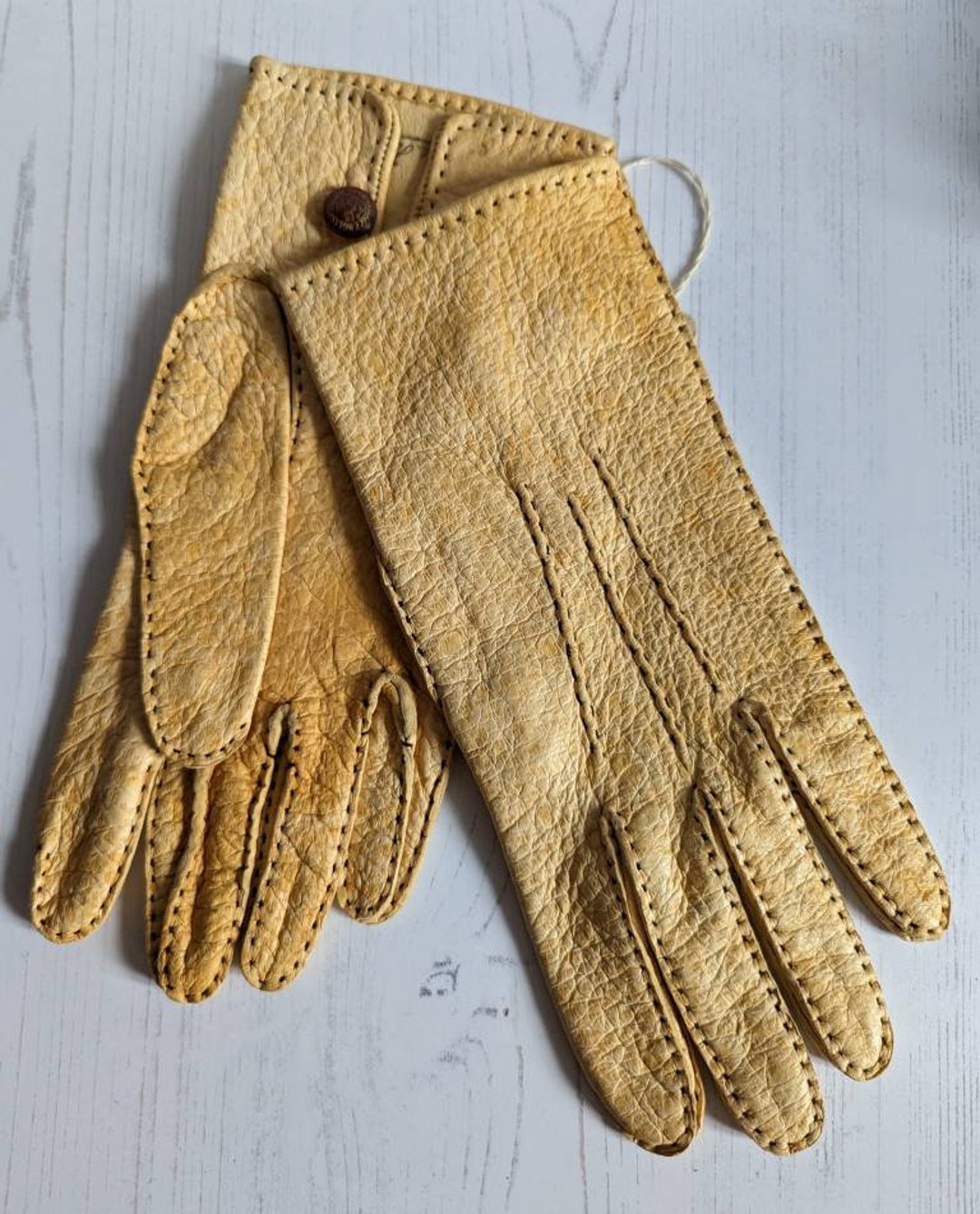 Vintage 1930s Selfridges Peccary Hog Leather Gloves Unworn Mens Etsy