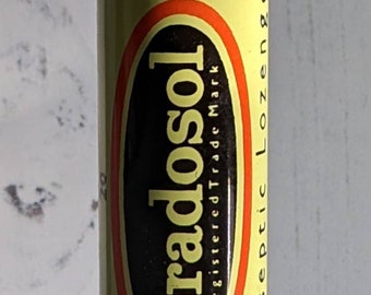 Vintage 1970s Bradosol Antiseptic Lozenges Tin Collectible