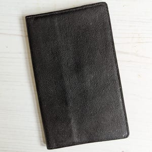Cartera de cuero negra de los años 60, accesorios para hombre, predecimalización, vintage