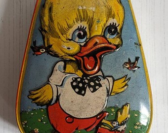 Vintage 1950s George W  Horner Tin Duckling Collectible Toffee Tin