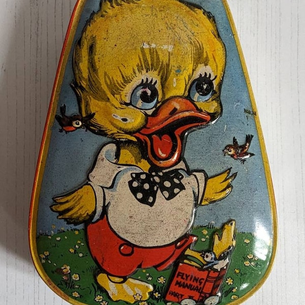 Vintage 1950s George W  Horner Tin Duckling Collectible Toffee Tin