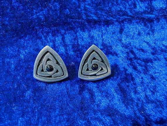 St Justin Signed Celtic Knot Stud Earrings White Metal Earrings Gift Jewellery Gift Etsy Australia