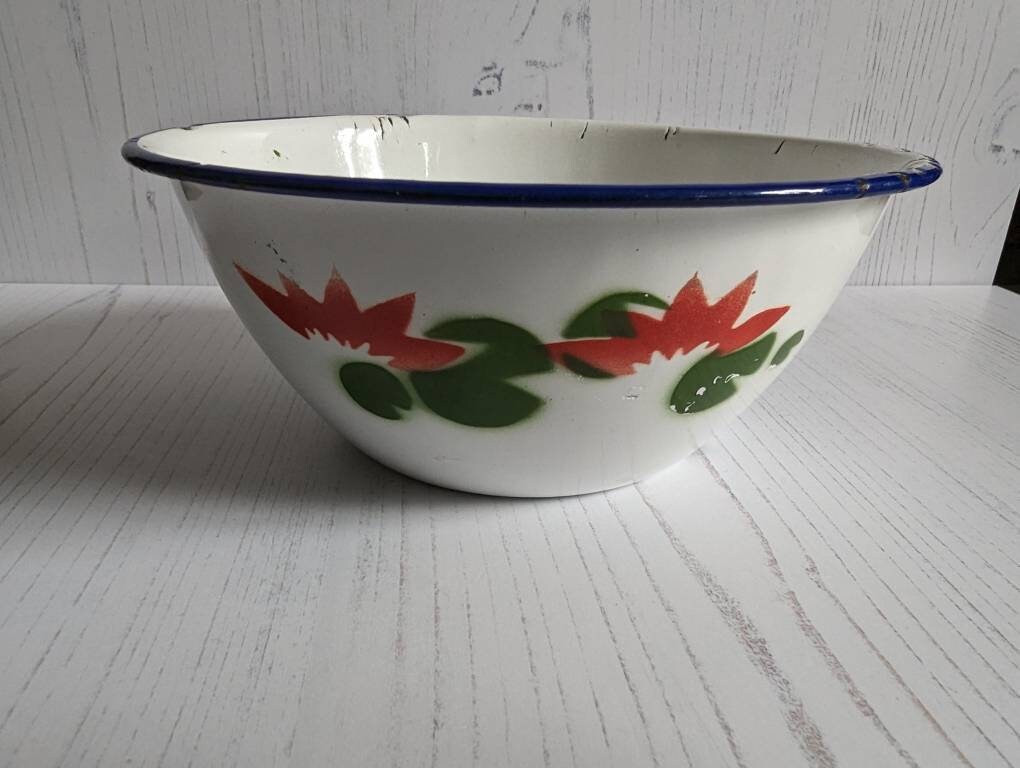 BASSINE ÉMAILLÉE BUMPER HARVEST VINTAGE – 50S☆#83 – L'Atelier de NaNa H