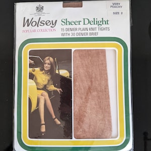 Vintage 1970s Wolsey Strumpfhose: reine Freude, Very Peachy, Size 2
