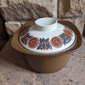 Norwegian Figgjo Flint Astrid Flameware Ceramic Large Casserole Dish Pot 1960s Mid-century Modern