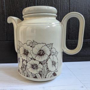Hornsea Cornrose Pattern Ceramic Coffee Pot 1980s Retro