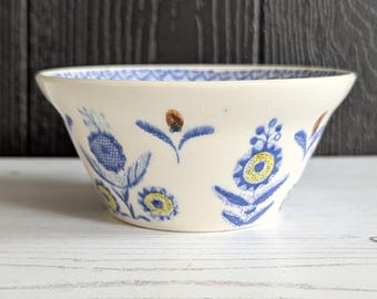 Cuenco de porcelana Stavangerflint, arte popular, diseño floral, Noruega, mediados de siglo, cerámica, raro, inusual, escandinavo, nórdico