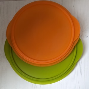Set of Two Vintage Collapsible and Stackable Tupperware Storage Containers with Lids 1970s