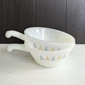 Two Mid-century Anchor Hocking Fire King Ware White Soup Bowls Bowls Kitchenalia USA