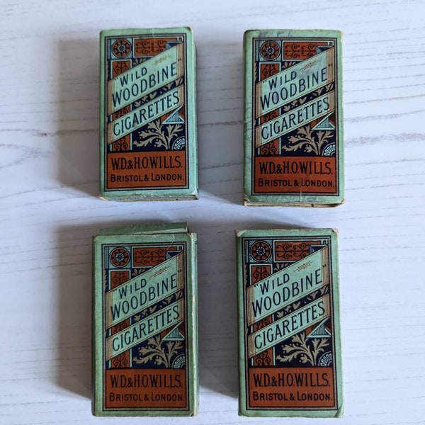 vintage Wild Woodbine paquet de cigarettes avec des collectionneurs d'inserts