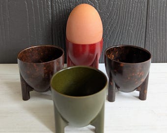 Vintage Mid-century Bakelite Four x Egg Cups Retro Kitsch Atomic Style