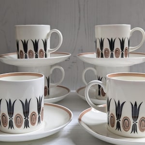 Service à Thé corinthien Susie Cooper Wedgwood : 12 Pièces en Porcelaine Fine, 1970s
