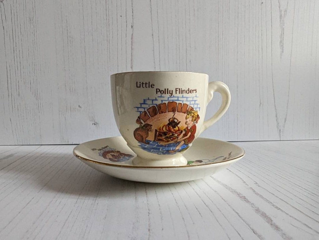 Vintage Children's Nursery Rhyme Myott Ceramic Cup and Saucer Little