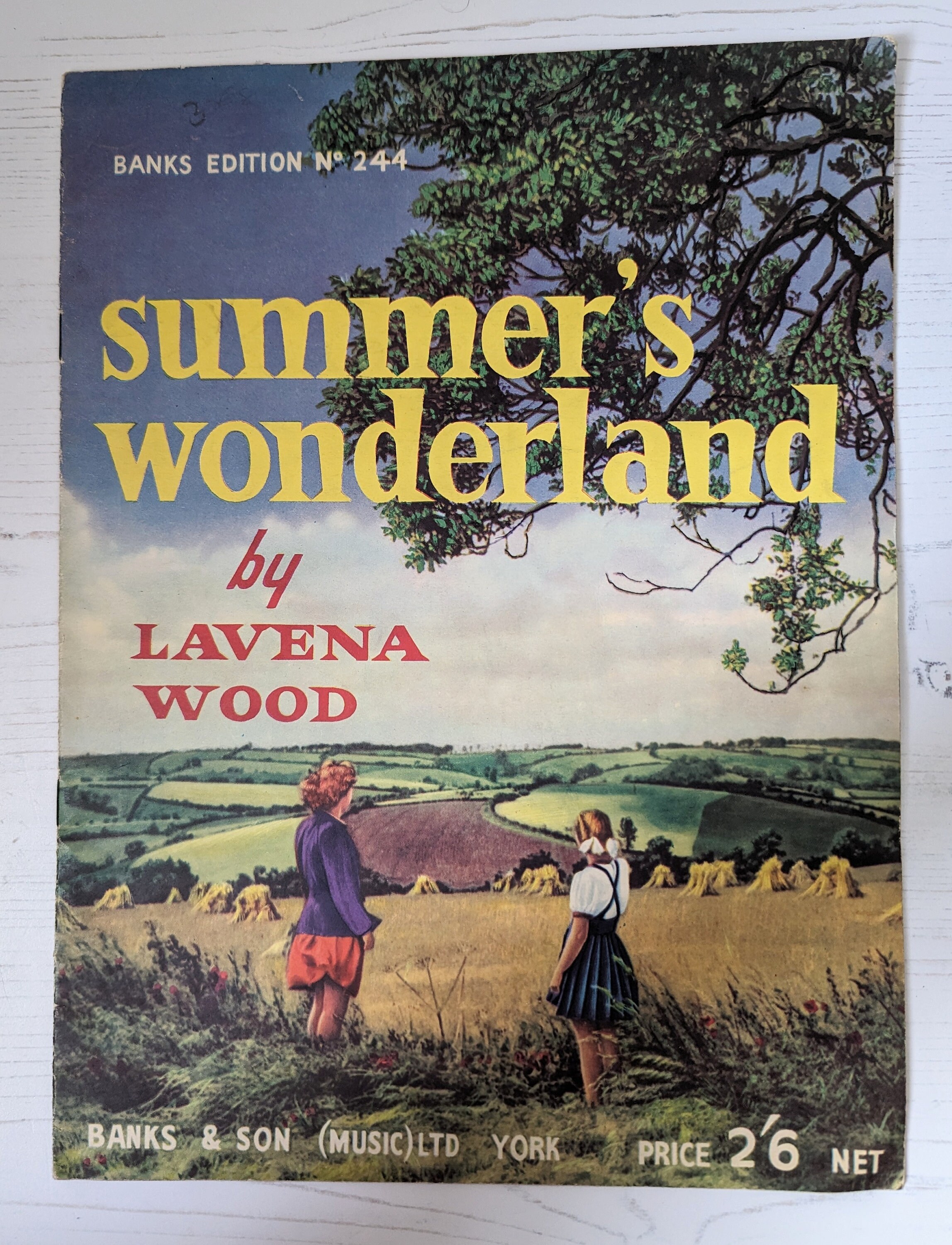 Vintage 1938 Sheet Music Booklet Summer's Wonderland by Lavena Wood Wall Art