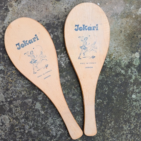 ヴィンテージ ジョカリ フランス製 木製ラケット バット 壁飾り ゲーム