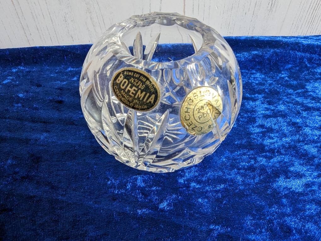 Bohemia 24 Lead Crystal Glass Posy Bowl Czechoslovakia Etsy UK