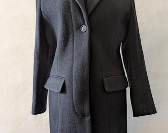 French Vintage wool×cashmere Coat Cashmere Angora Wool Coat With Fur Collar - Made in Italy - Etsy