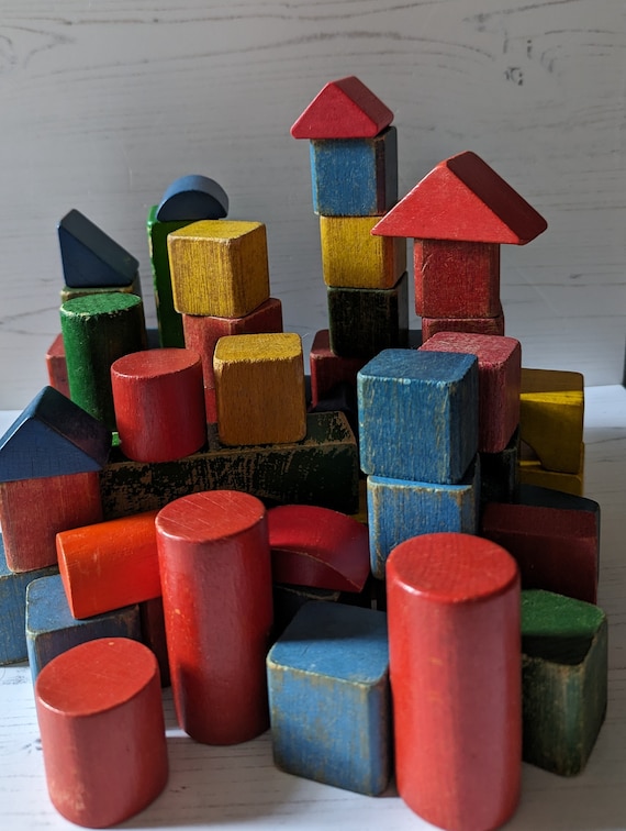 Wooden play cheap bricks