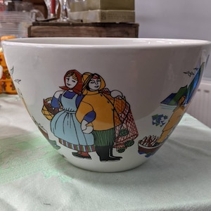 Flint Design (Figgjo Flint) Large Bowl Torskefiske design Folk Art Fishing Norway Norse Scandinavian
