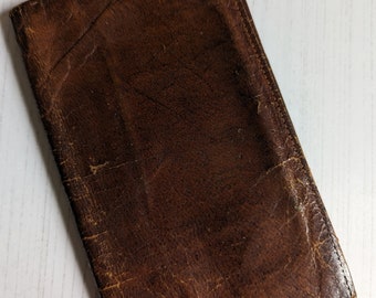 Portefeuille en cuir véritable des années 1980, accessoires pour hommes, cadeau vintage pour lui