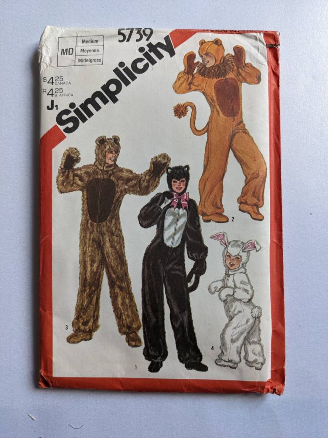 Simplicity Sewing Pattern for Adults and Children Animal Costumes