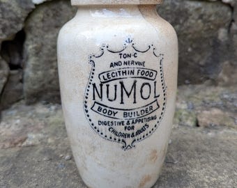 Antique Numol Stoneware Bottle Circa 1910s Pharmacy Chemist