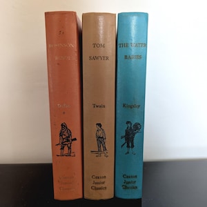 Caxton Junior Classics: Tom Sawyer, Water Babies en Robinson Crusoe, kinderboeken uit de jaren 60