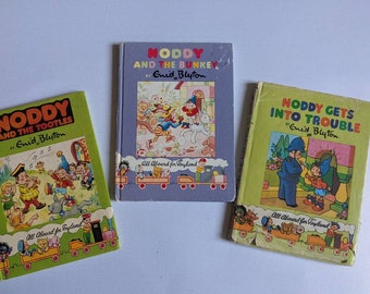 Vintage Noddy Books by Enid Blyton Hardback 1950s - 1960s - 1970s