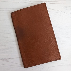 Cartera marrón de cuero real genuino 1980 Accesorios para hombres Regalo vintage para él